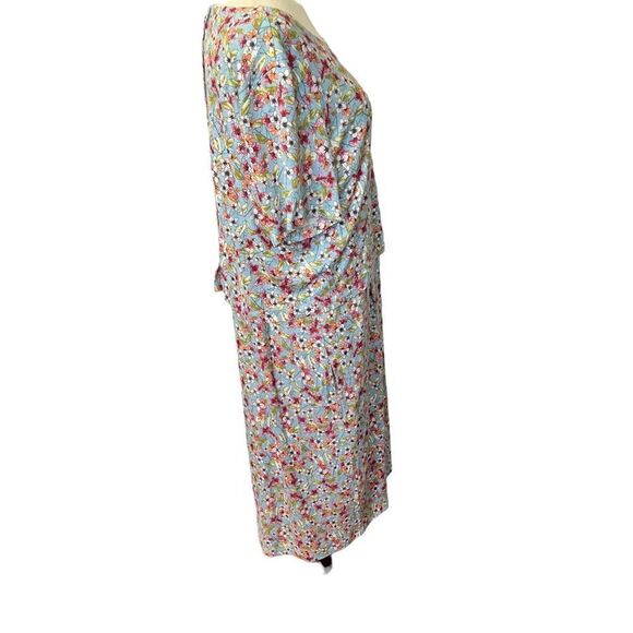 J.Jill Floral Midi Dress Light Blue Large - Picture 4 of 7